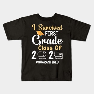 I Survived First Grade Class Of 2020 Toilet Paper Quarantined Fighting Coronavirus 2020 Win Kids T-Shirt